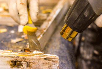 Sash window paint stripping